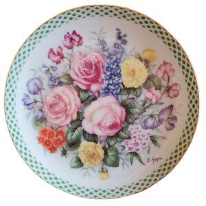 Vintage Danbury Mint "Flowers of England" Collector Plate by Doug Hague 1990